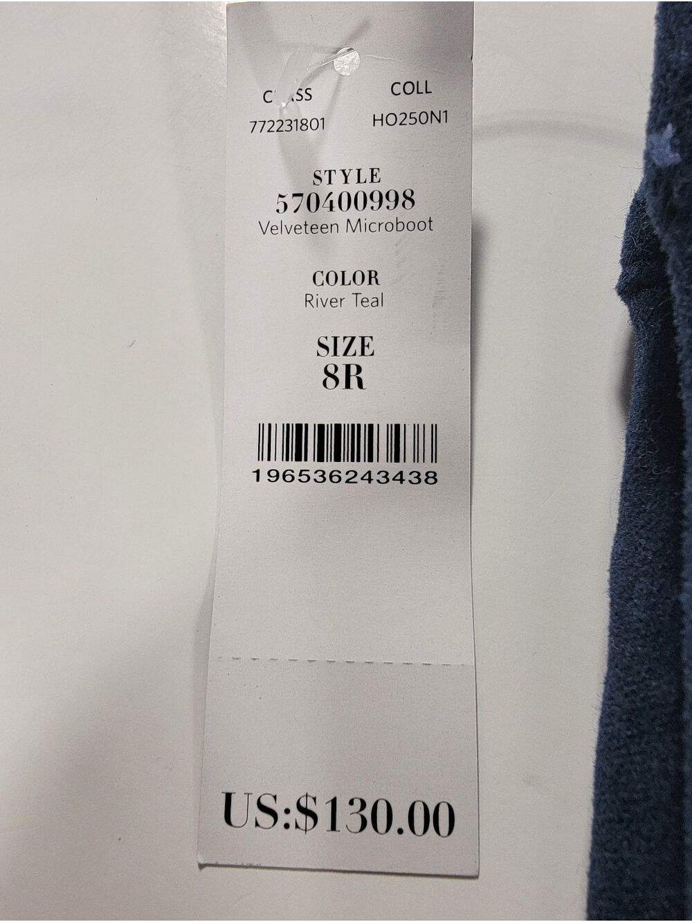 NEW White House Black Market WHBM Velvet Mini Boot Stretch Women's 8 Teal Pants - Picture 2 of 12